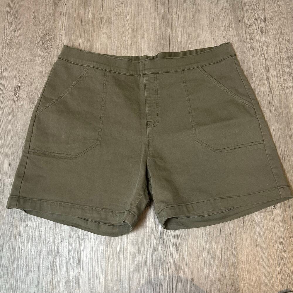 Nautica Womens Pull-On Shorts XXL Olive Green Elastic Waist Pockets Casual